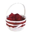 Jean M. Flower Girl Basket- White/ Merlot