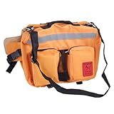 Jardin Dog Hiking Backpack, L, Orange, Nylon Fabric, Reflective Strips