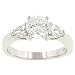 Engagement Ring w/ Pear Shape Diamonds .52cttw (CZ ctr