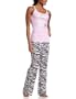 Baby Phat Women's 2Pc Lace Trim Racer Tank With Zebra Print Pant Banded Gift,Pink,Large