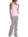 Baby Phat Women's 2Pc Lace Trim Racer Tank With Zebra Print Pant Banded Gift,Pink,Medium