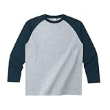 Printstar(プリントスター) | 139-RLS ラグラン長袖Tシャツ 5.6oz 杢グレー×ネイビー XL