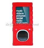 Red Silicone Skin Rubber Case Cover Protective Shield For Brand Zune 2nd Genderation II 2 Gen 4gb 8gb / 4g 8g / 4 8 gb g with Clip