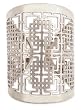 ZAD AWESOME XX-Wide Lattice Cut Matte Silver Cuff Bangle Bracelet