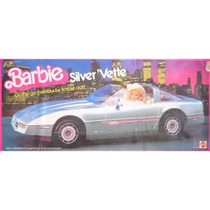 Barbie Silver 'Vette Convertible Vehicle w Lots of Realistic Features! (1983 Mattel... by 