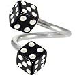 Spiral Twister Dice - Black Belly Button Ring