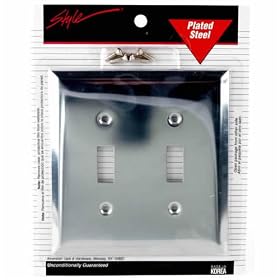 Plated Steel Double Toggle Wall Plate by American Tack