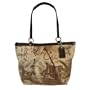 Coach Horse & Carriage Pleated Tote Bag Kh/Mahog