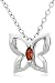 Sterling Silver Garnet Butterfly Pendant, 18"