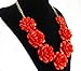 Fit&Wit Color Golden Plated Chain 7 Flowers Statement Fashion Flower Necklace Red