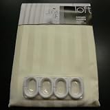 CREAM STRIPE SHOWER CURTAIN WITH HOOKS 180CMS X 180CMS