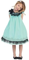 Chiffon Babydoll   Lace Knee Length  Dress With a Bow(s) and Pearls