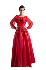 Chiffon/Taffeta Long Sleeves  Evening Dress  With a Bow(s)