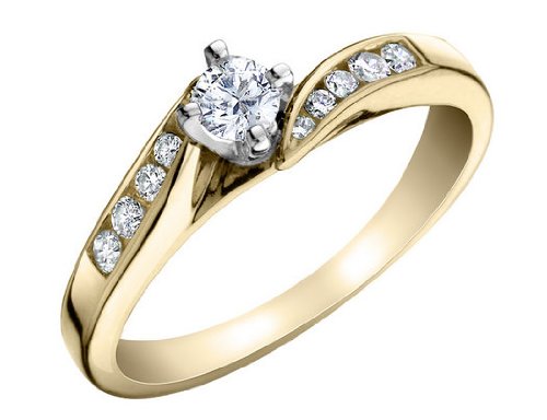 Diamond Engagement Ring in 14K Yellow Gold .25 Carat to 1.00 Carat (ctw)