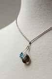 nikki-b glass bead necklace with smokey quartz drop
