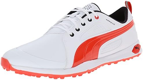 PUMA Men's Biofly Golf Shoe, White Puma/Red, 10 M US