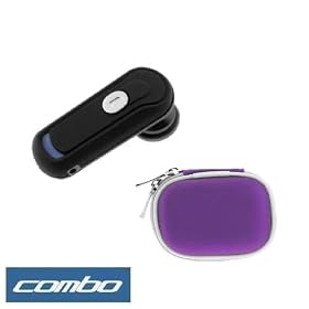 Wireless Bluetooth Handsfree Wireless Bluetooth Handsfree Headset + Premium Unviersal Bluetooth Headset Pouch Carrying Case - 10 Color Available for Apple iPhone 3G, iPhone 1st Generation