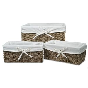 Sea Grass Lined Basket - Set of 3