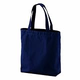 [ユナイテッドアスレ] United Athle 1508 キャンバス トートバッグ (中) ポケット付 14.3oz ネイビー