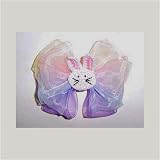 Organza Easter Bow, Medium metal barrette