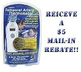 Exergen Temporal Artery Thermometer Model # 2000C - Battery Included Plus a 5 DOLLARS OFF Mail-In Rebate