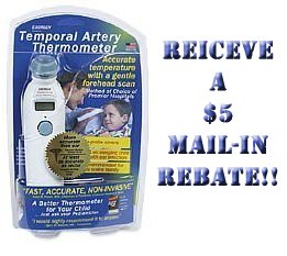 Exergen Temporal Artery Thermometer Model # 2000C - Battery Included Plus a 5 DOLLARS OFF Mail-In Rebate