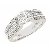  : 14k White Gold Diamond Engagement Ring UGL Certified $5500 (1.48Cttw, G Color, SI2 Clarity)