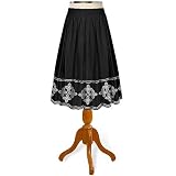 Embroidered Spiral Border Skirt (Petite, Tall & Misses Sizes XS-3X)