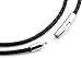 Hamoery Women Men 7mm Leather Cord Chain Necklace Black Braided Rope Stainless Steel Clasp Chain Necklace