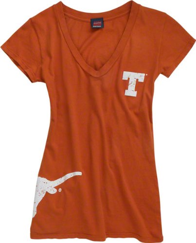 Texas Longhorns Women's Orange Cossett Mascot Deep V-Neck Tee