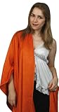 Viscose Pashmina Self Design Paisley Shawl Stole Wrap Tangerine (28x78) Buy 2 Get FREE SHIPPING