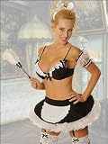 Sexy Upstairs Maid Costume, SMALL/MEDIUM, BLACK/WHITE