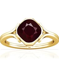 14K Yellow Gold Cushion Cut Ruby Womens Astrological Ring (GIA Certificate)