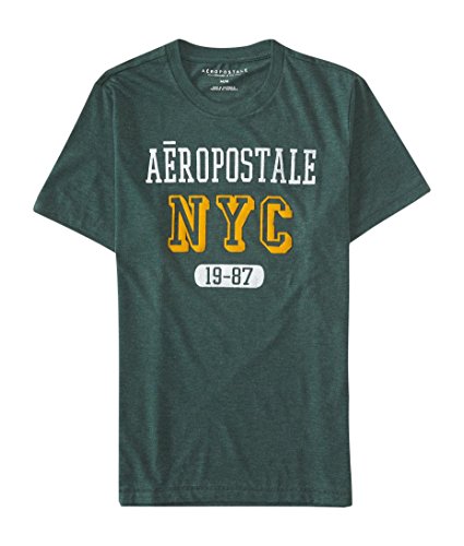 Aeropostale Men's Aero Nyc 1987 Logo Graphic T Shirt L Green Spruce