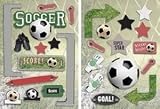 Paper House Chipboard Accents Non-Adhesive Dimensional Embellishments, Soccer
