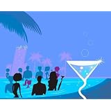 Water Party Night: People in Pool   Fresh Martini Drink Peel and Stick Wall Decal by Wallmonkeys