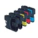 LC980 Compatible Ink Cartridges - 5 Item Multipack (Colours + Twin Black) for use with Brother DCP-145C DCP-165C