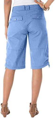 Roamans Women's Plus Size Silicone-Washed Bermuda Shorts