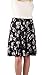 Women's Black & White Flower Casual Skirts. PLUS! FREE Swarovski Crystal Necklace!