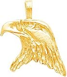 10K Yellow Gold Diamond-Cut Eagle Head Charm