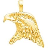 10K Yellow Gold Eagle Head Charm Diamond Cut