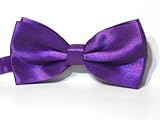 IMAGE OF Satin clip on men's bow tie (purple)
