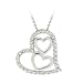 Sterling Silver 1/10ct Diamond Triple Heart Necklace