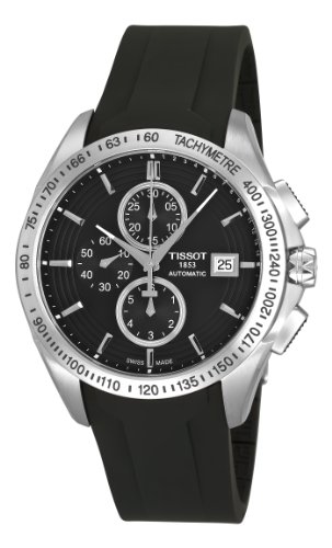 Tissot Men s T0244271705100 Veloci-T Automatic Black Chronograph Dial Watch