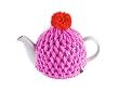 Present Time Teapot With Tea Cosy Ceramic and Wool, Pink