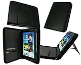 rooCASE Executive Portfolio (Black) Leather Case Cover with Landscape / Portrait View for Samsung GALAXY Tab 2 10.1 (Compatible with NEW GALAXY Tab 2 10.1 Release May 2012)