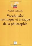 Vocabulaire technique et critique de la philosophie