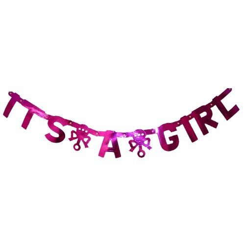 Its A Girl Foil Baby Shower Banner
