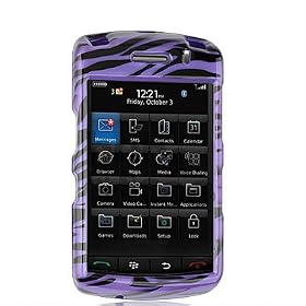 BlackBerry 9530/9500 Storm Cell Phone Purple/Black Zebra Design Protective Case Faceplate Cover