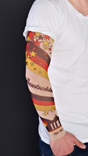 fan-too Überziehstrumpf Tattoo Deutschland-Skyline Hautfarben fan-too Überziehstrumpf Tattoo Deutschland-Skyline Hautfarben